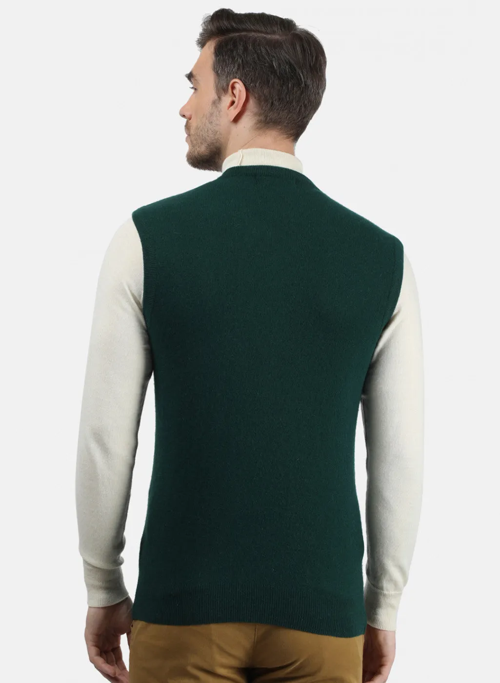 Men Dark Green Solid Sweater