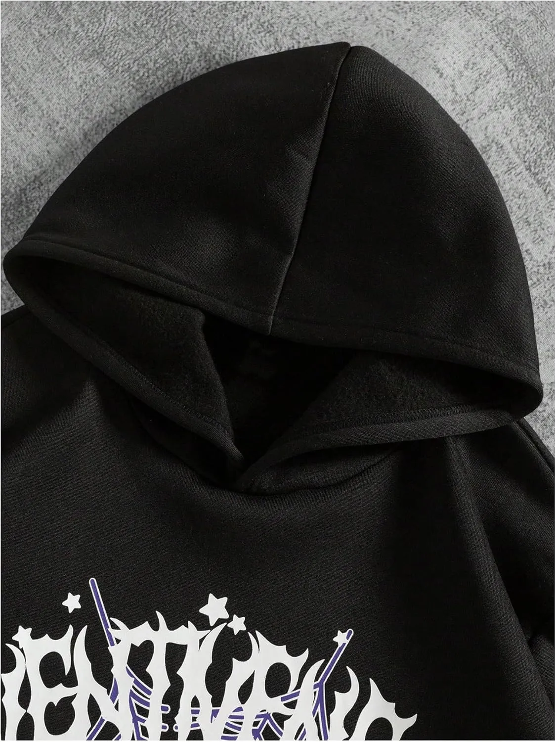 Men's 2 Piece Sweat Suits Long Sleeve Y2K Graphic Hoodies and Flared Sweatpants Set