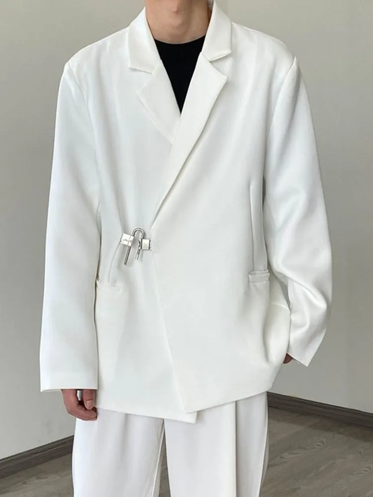 Mens Metal Buckle Casual Suit