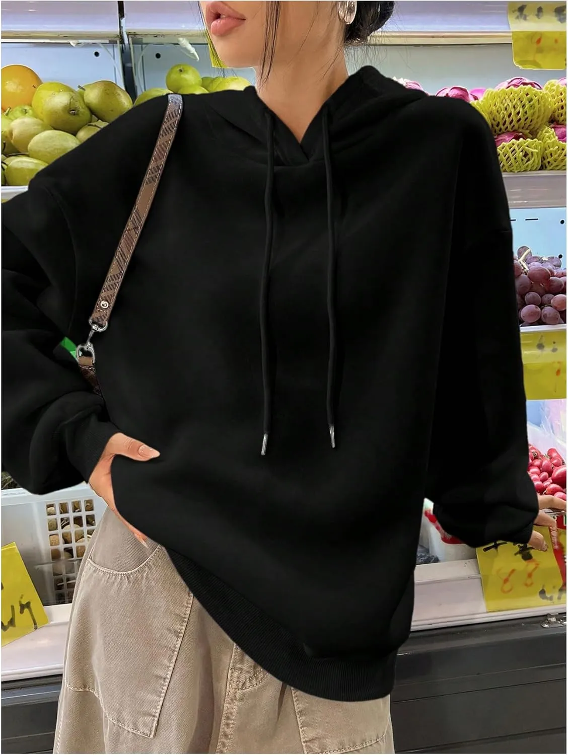 Milumia Women's Leopard Bow Print Drawstring Hoodies Long Sleeve Oversized Sweatshirt