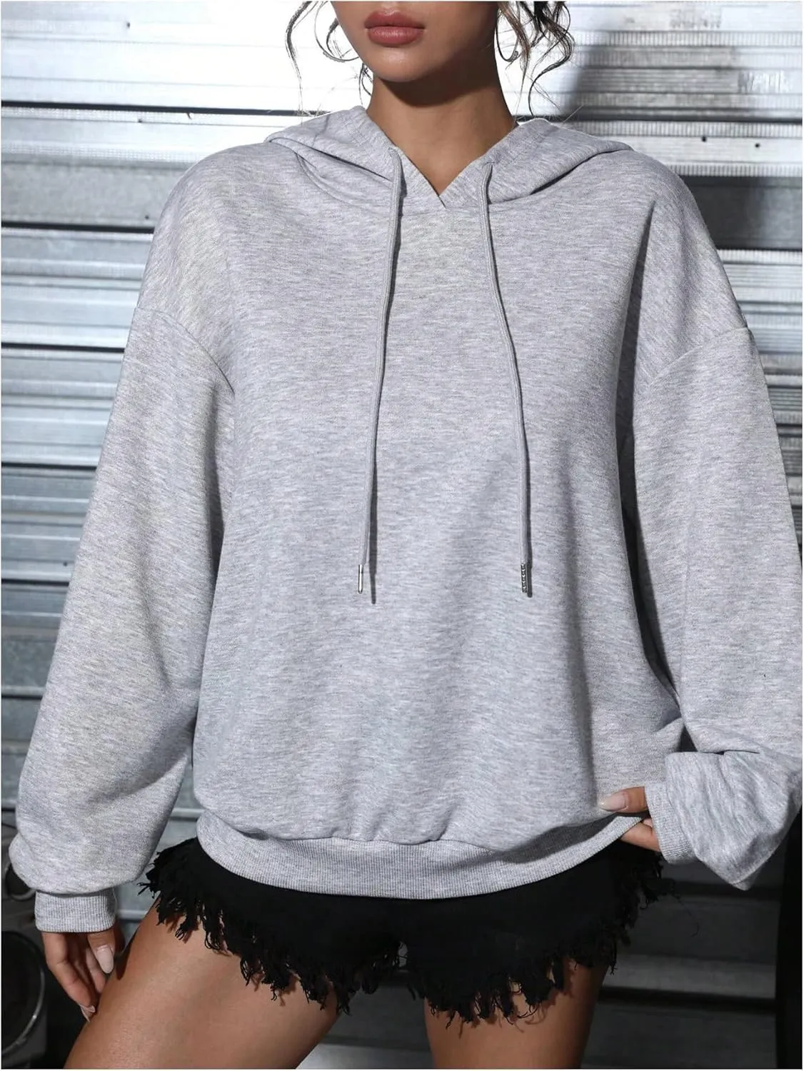 Milumia Women's Lip Print Hooded Sweatshirts Drawstring Long Sleeve Oversized Hoodies