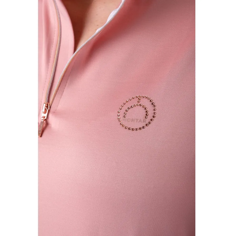 Montar Everly Rosegold Long Sleeve Training Shirt, Pale Pink