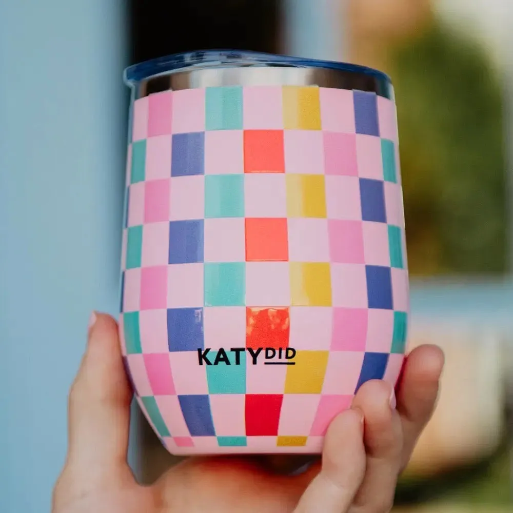 Multi Checkered Wine Tumbler