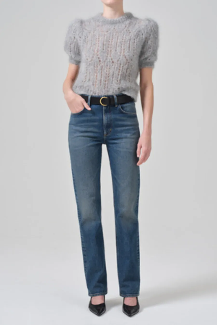 Odette Puff Sleeve Sweater Heather Grey