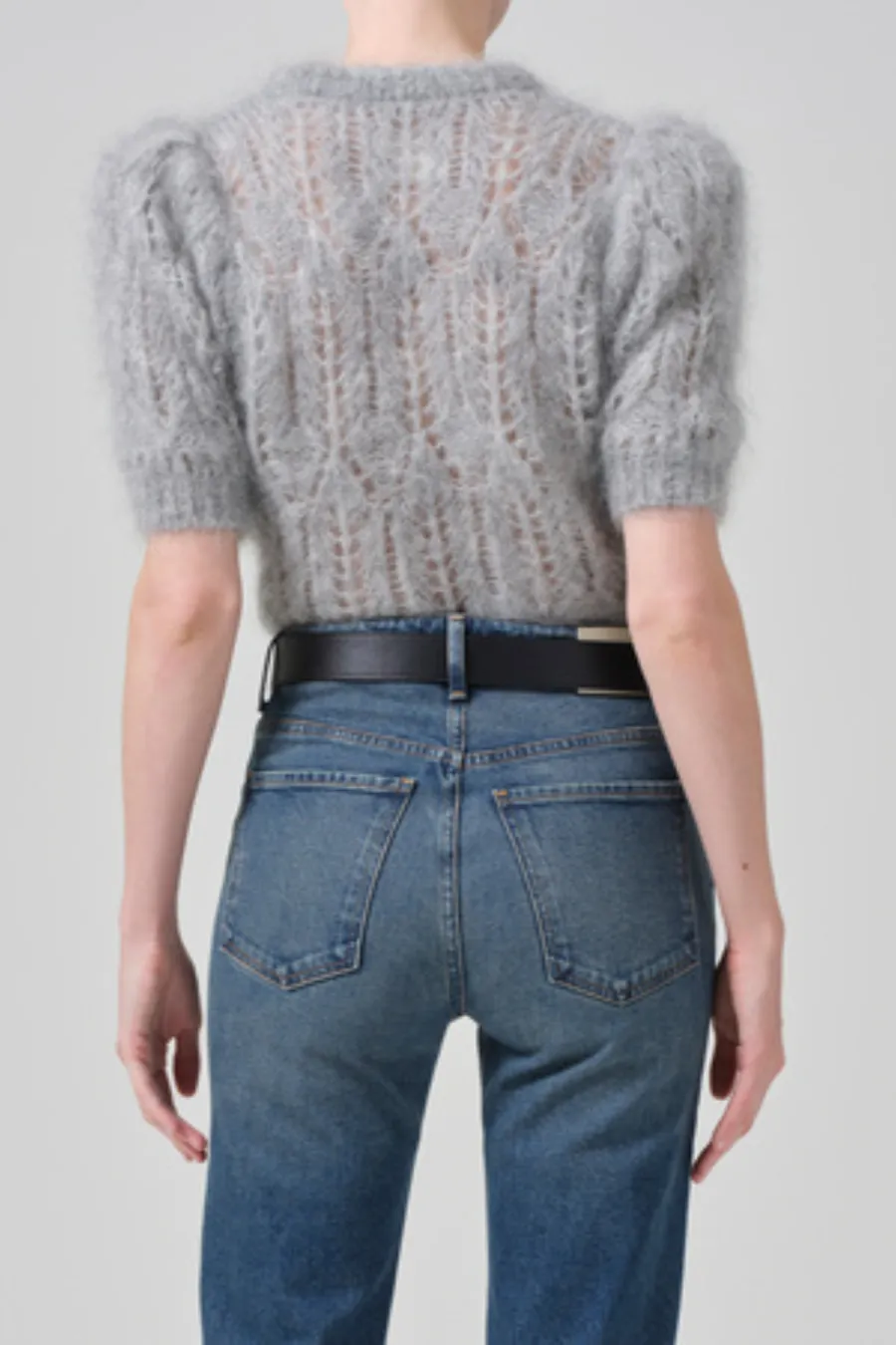 Odette Puff Sleeve Sweater Heather Grey