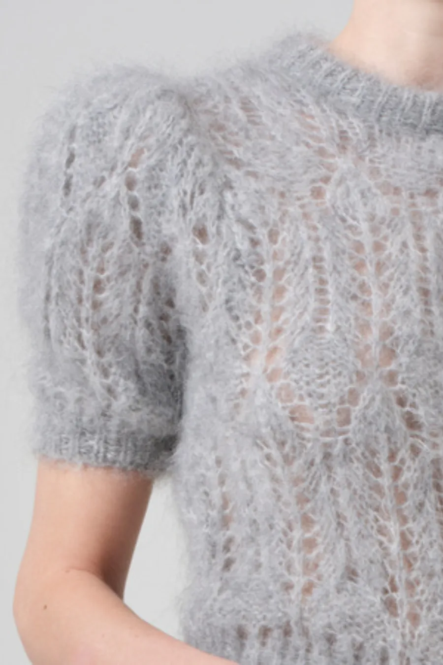 Odette Puff Sleeve Sweater Heather Grey