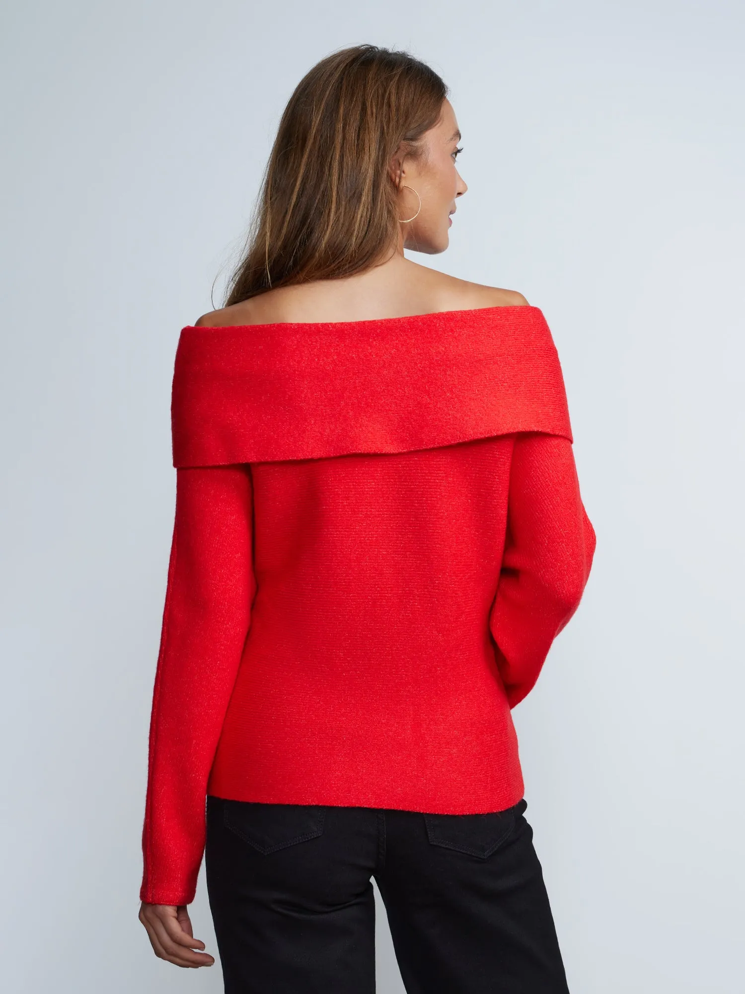 Off-The-Shoulder Dolman Sleeve Sweater