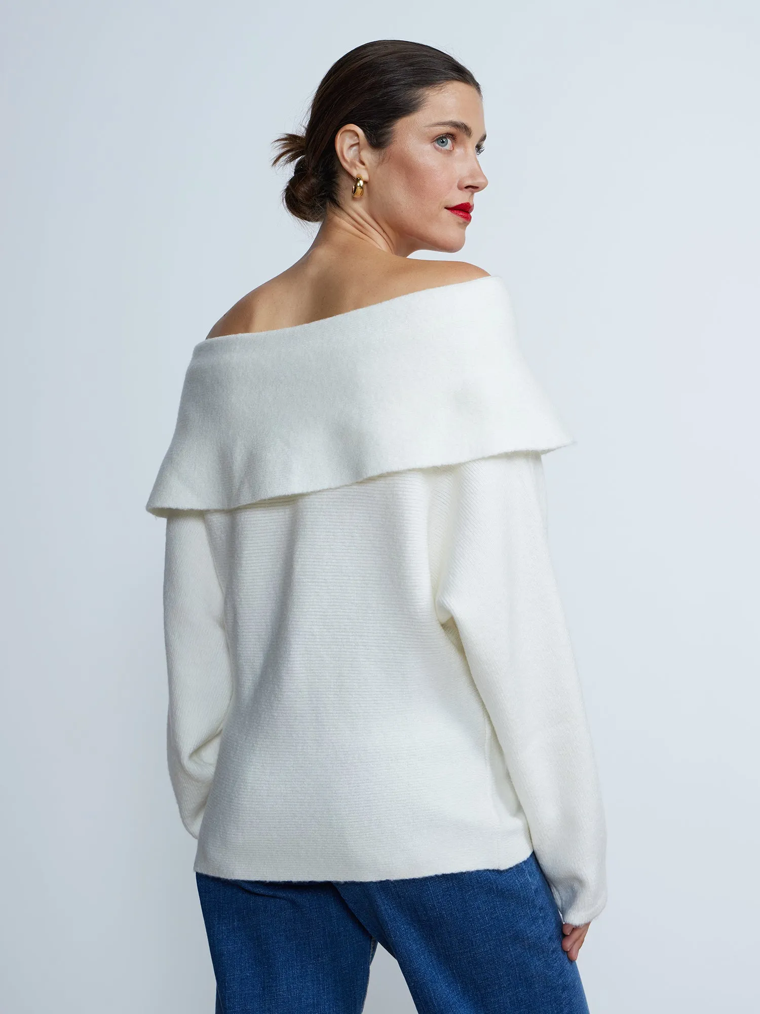 Off-The-Shoulder Dolman Sleeve Sweater