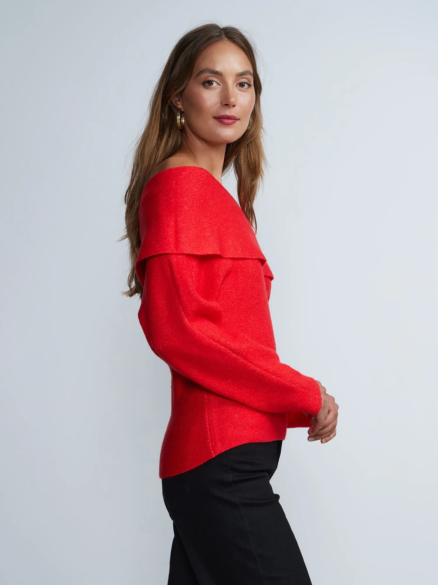 Off-The-Shoulder Dolman Sleeve Sweater