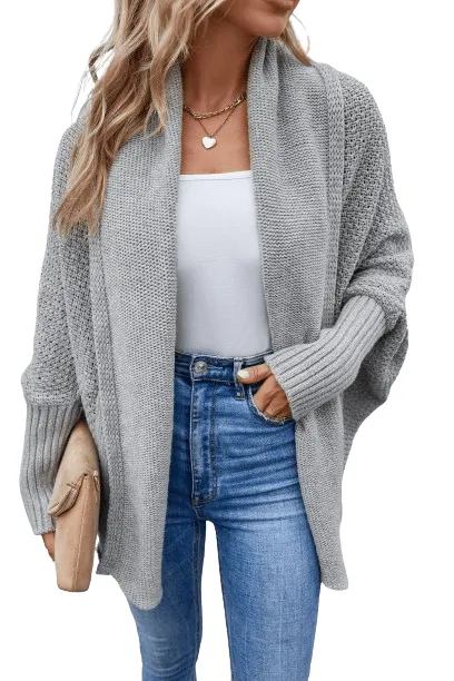 Open Front Long Sleeve Cardigan