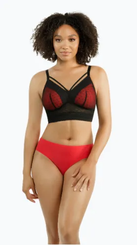 Parfait Mia Dot With Strings Wireless Padded Bralette (Black)