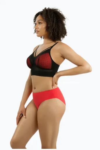 Parfait Mia Dot With Strings Wireless Padded Bralette (Black)