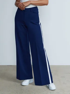 Piped Trim Wide Leg Pants
