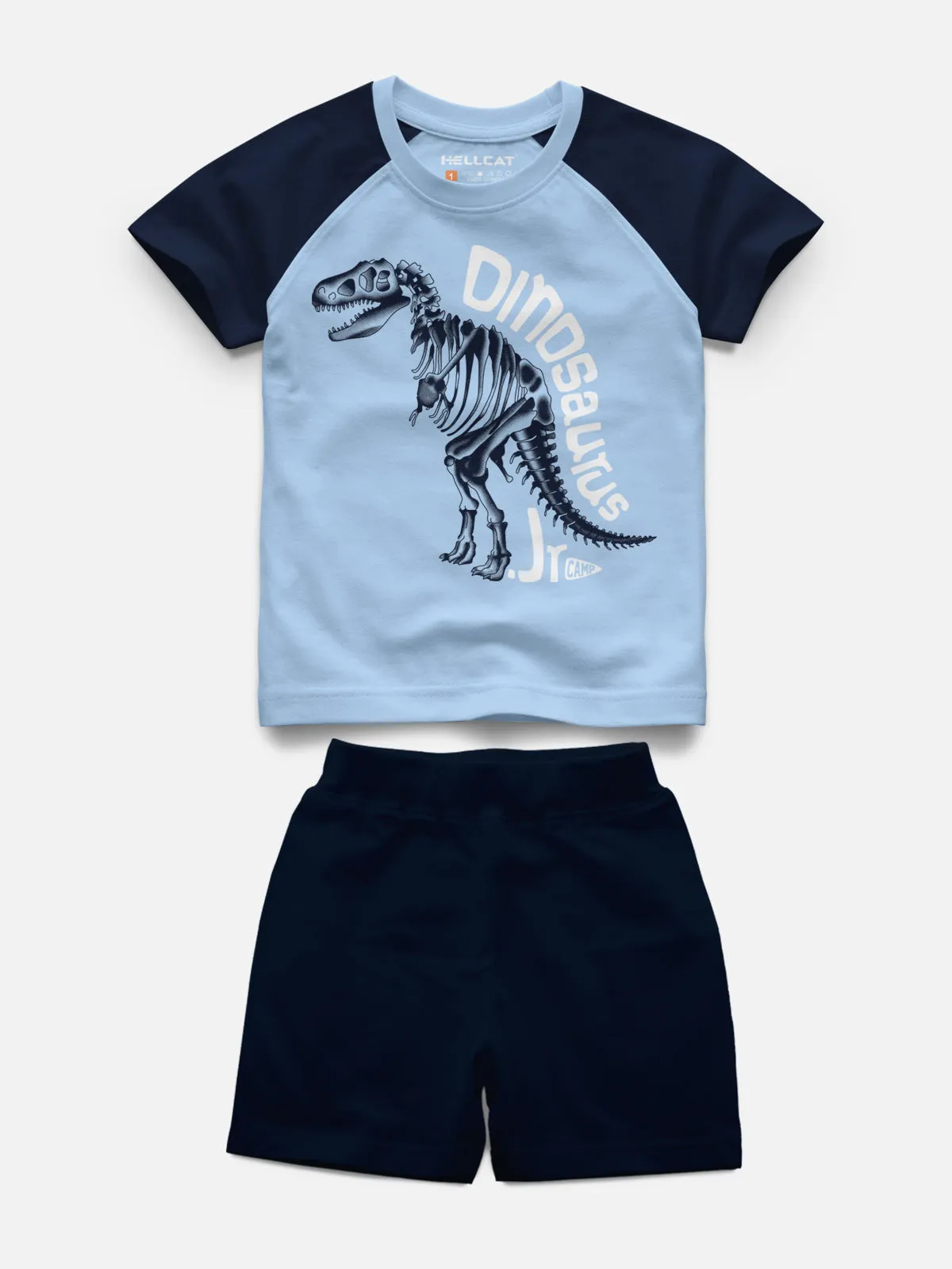 Raglan Half Sleeve Printed T-shirt with Comfy Solid Shorts for Infants & Toddler - Pack of 2 (1 T-shirt & 1 Shorts)