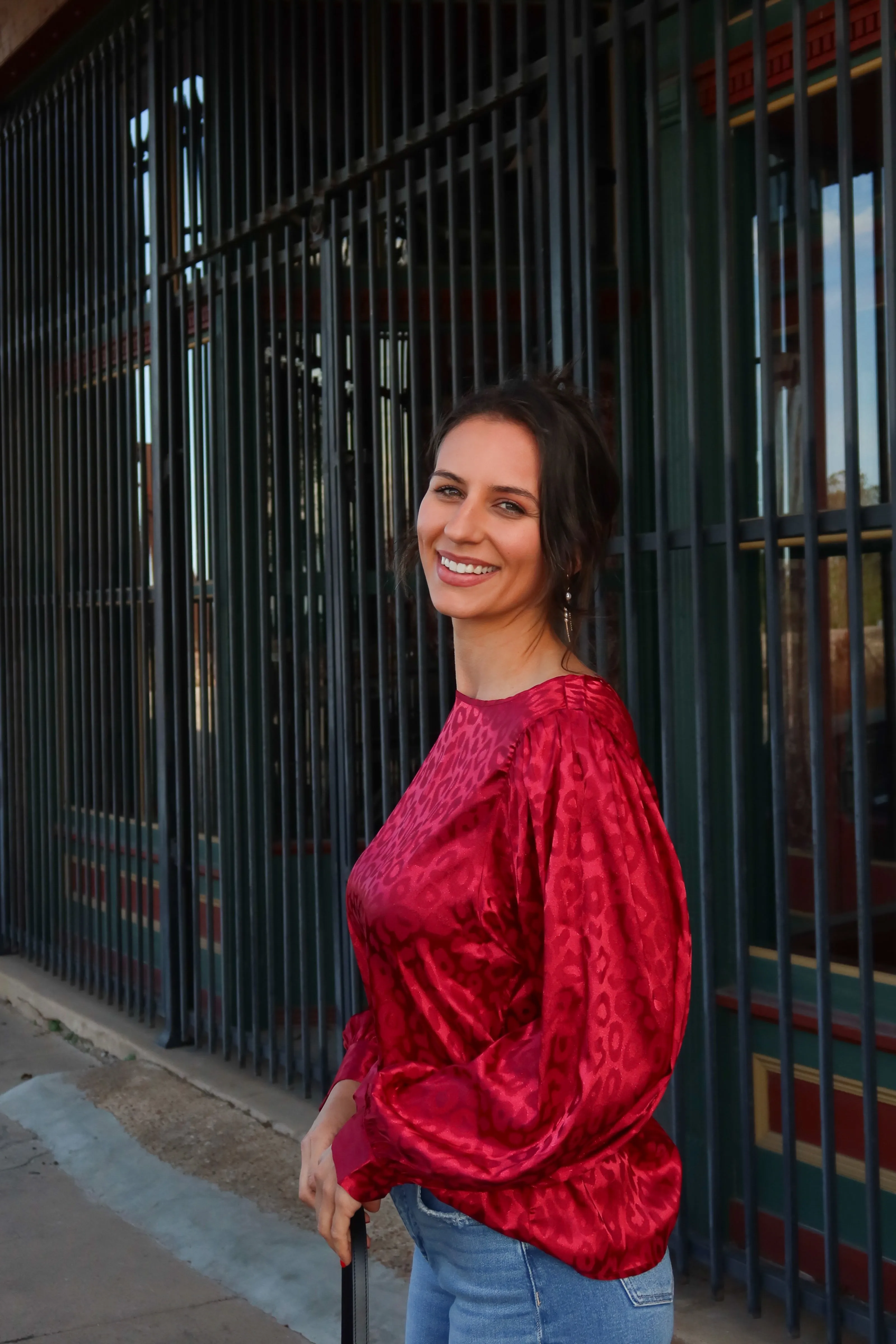 Redwood Satin Blouse Top