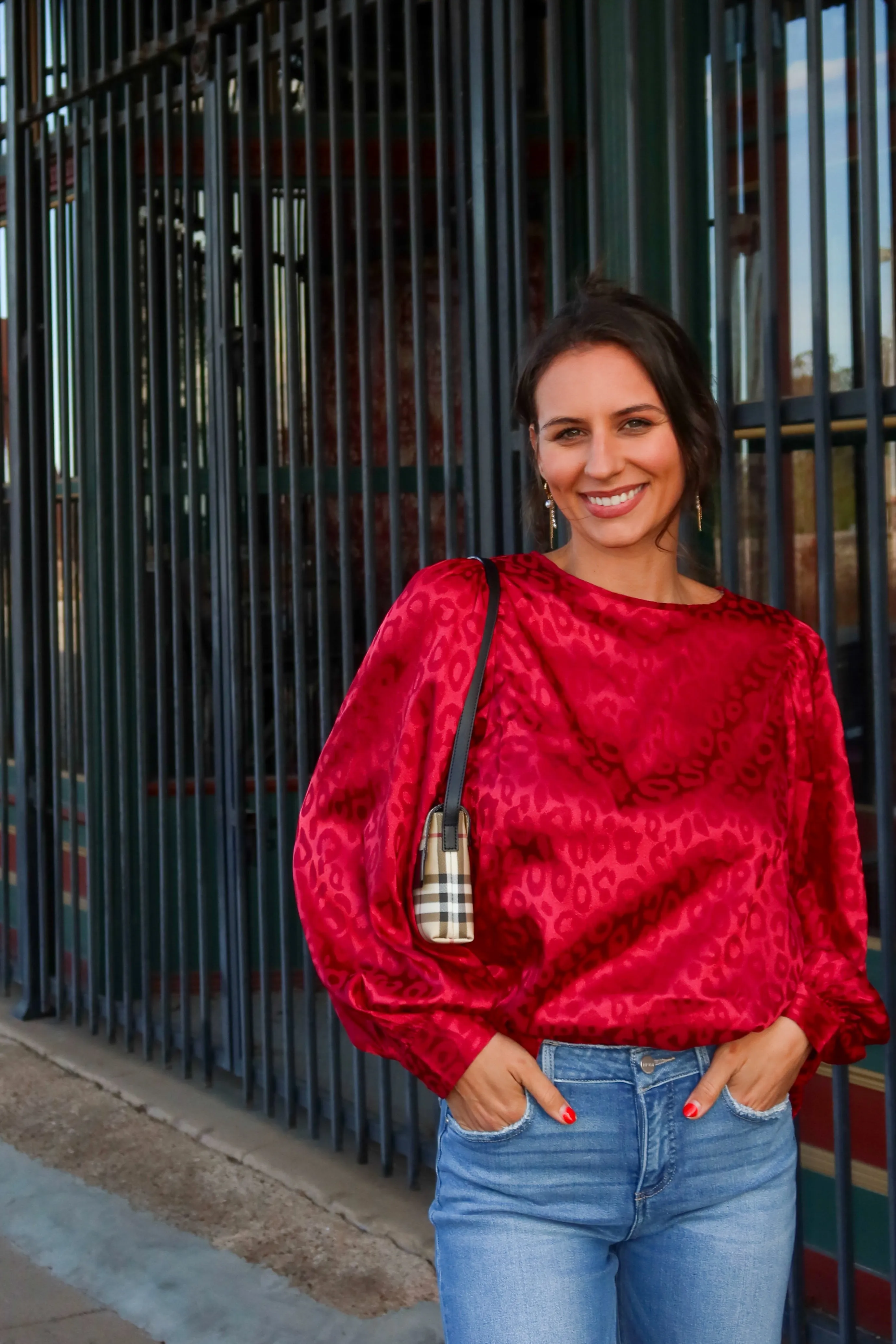 Redwood Satin Blouse Top