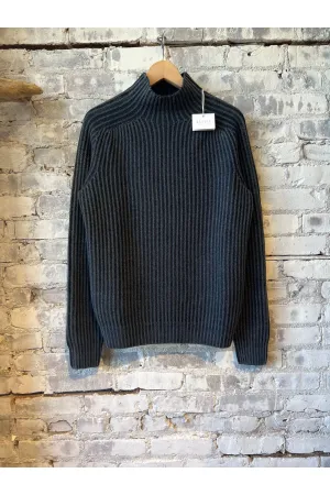 Reversible Foggy Mock Sweater - Navy