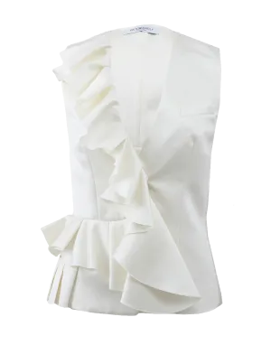 Ruffle Front Gilet
