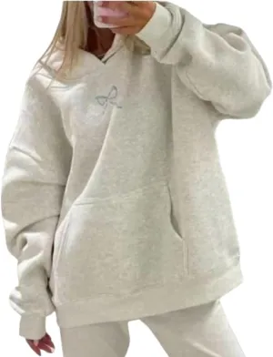 Sastianaen Cute Heart Hoodies for Women Y2k Oversized Embroidered Hoodies Vintage Pullover Sweatshirt Streetwear
