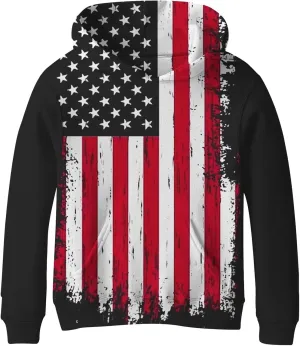 SAYM Boy's USA American Flag Patriotic Fleece lining Pullover Hoodies
