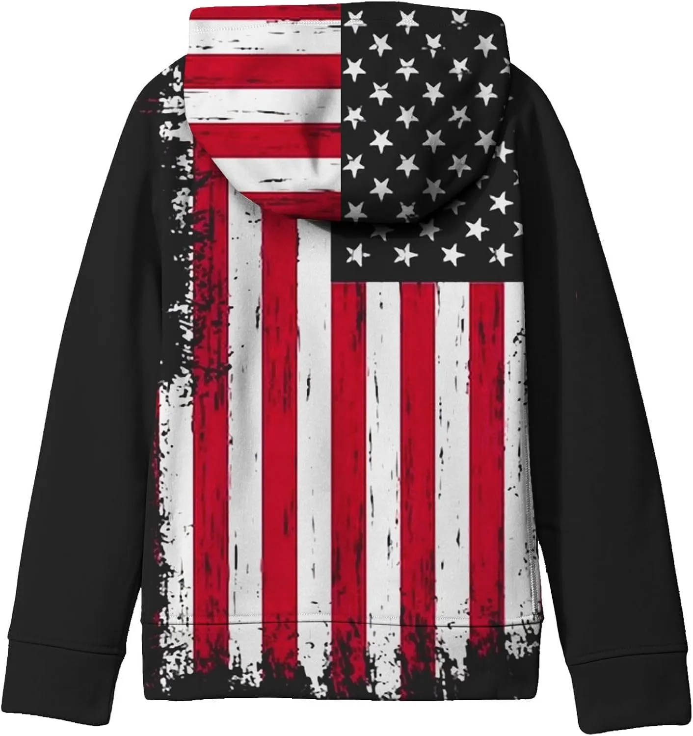 SAYM Boy's USA American Flag Patriotic Fleece lining Pullover Hoodies