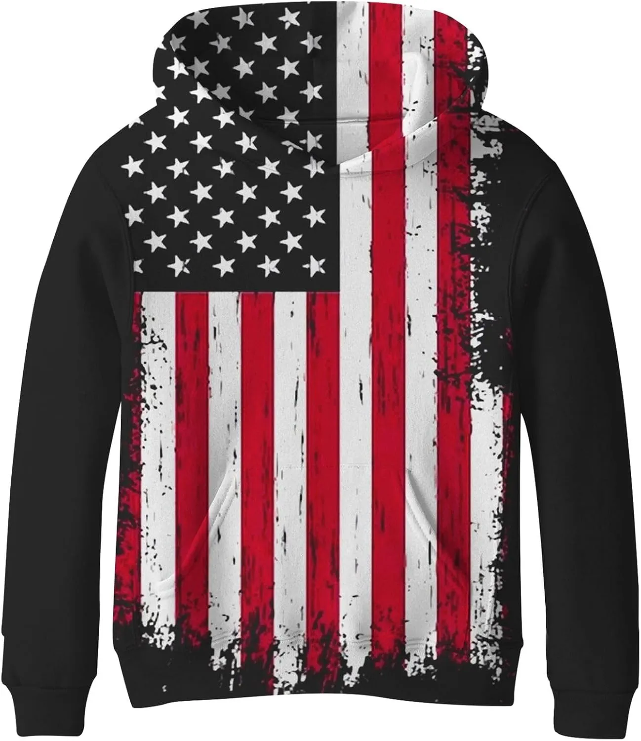 SAYM Boy's USA American Flag Patriotic Fleece lining Pullover Hoodies