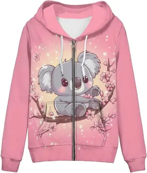 Showudesigns XS-5XL Zip Up Hoodie for Women Sweatshirt Pullover
