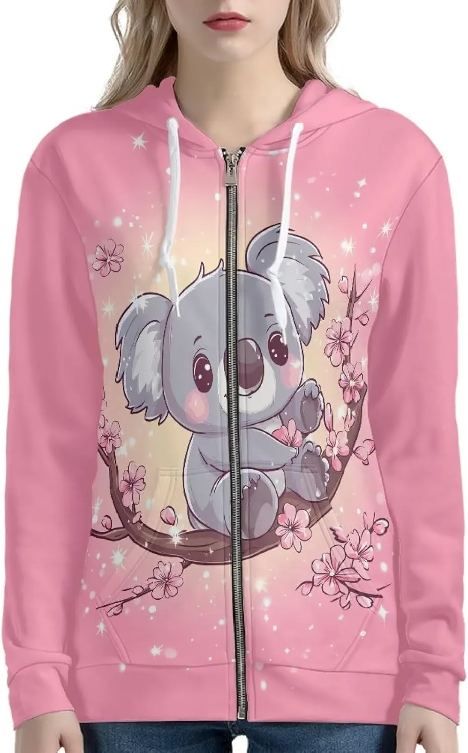 Showudesigns XS-5XL Zip Up Hoodie for Women Sweatshirt Pullover