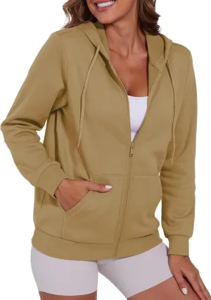 SMENG Womens Zip Up Hoodies Long Sleeve Fit Hooded Sweatshirts 2024 Casual Lightweight Jacket