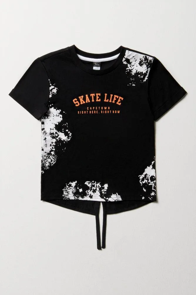 Splatter Tuxedo Short Sleeve T-Shirt Black