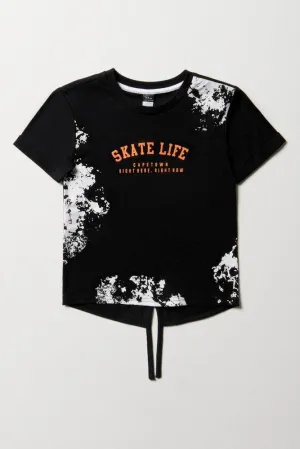 Splatter Tuxedo Short Sleeve T-Shirt Black