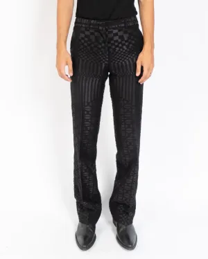 SS15 Black Wool Jacquard Trousers