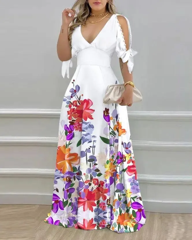 Summer Casual Cold Shoulder Half Sleeve