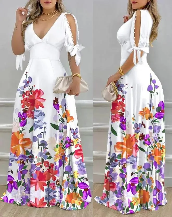 Summer Casual Cold Shoulder Half Sleeve