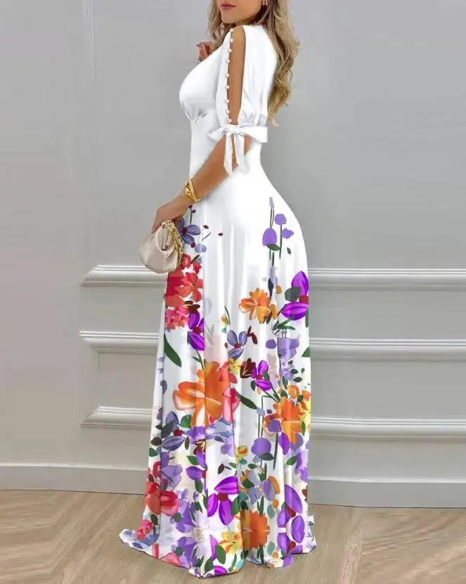 Summer Casual Cold Shoulder Half Sleeve