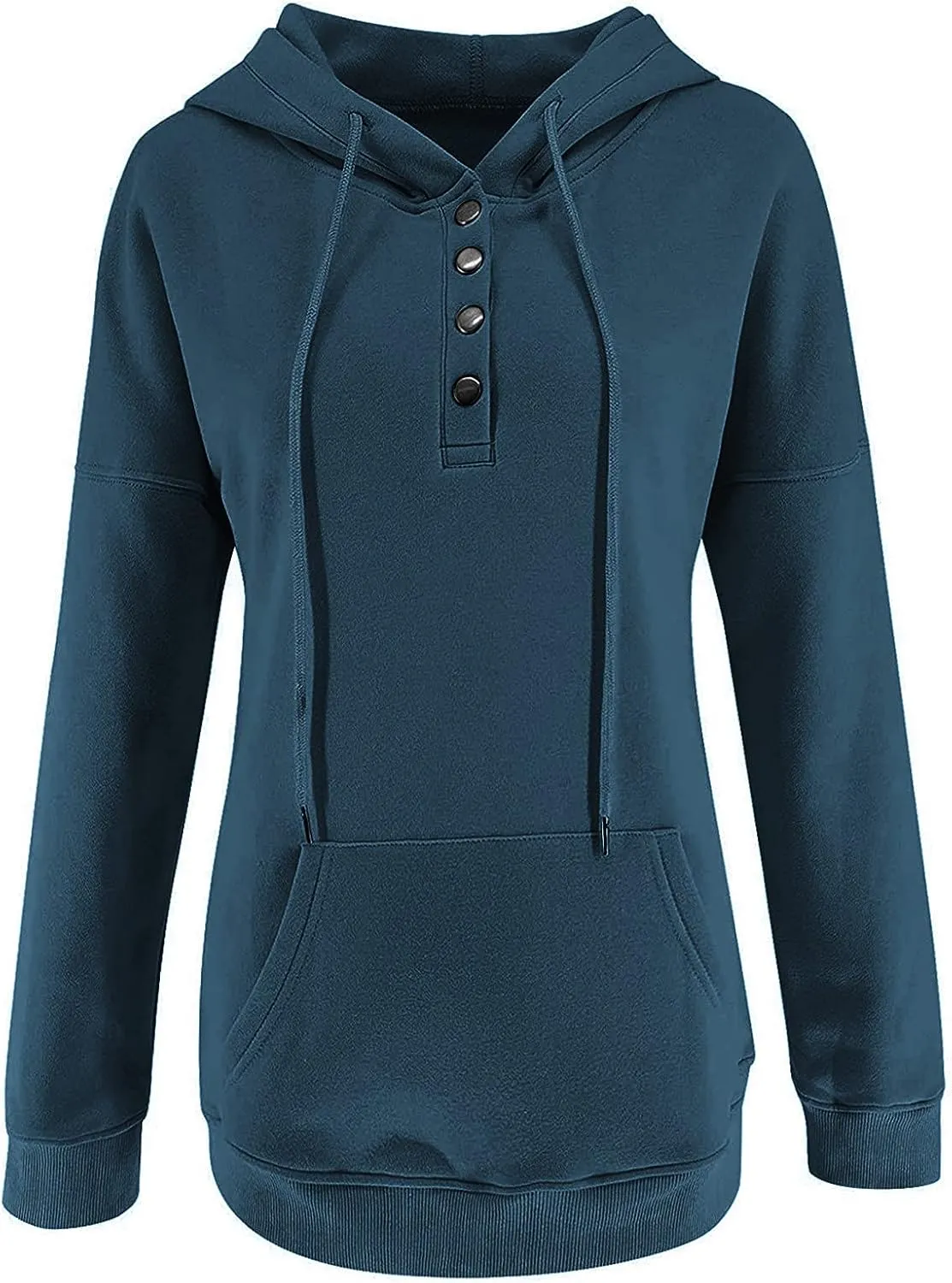 Sweatshirt For Women Christmas Womens Casual Hoodies Fall Solid Long Sleeve Sweatshirt Button Down