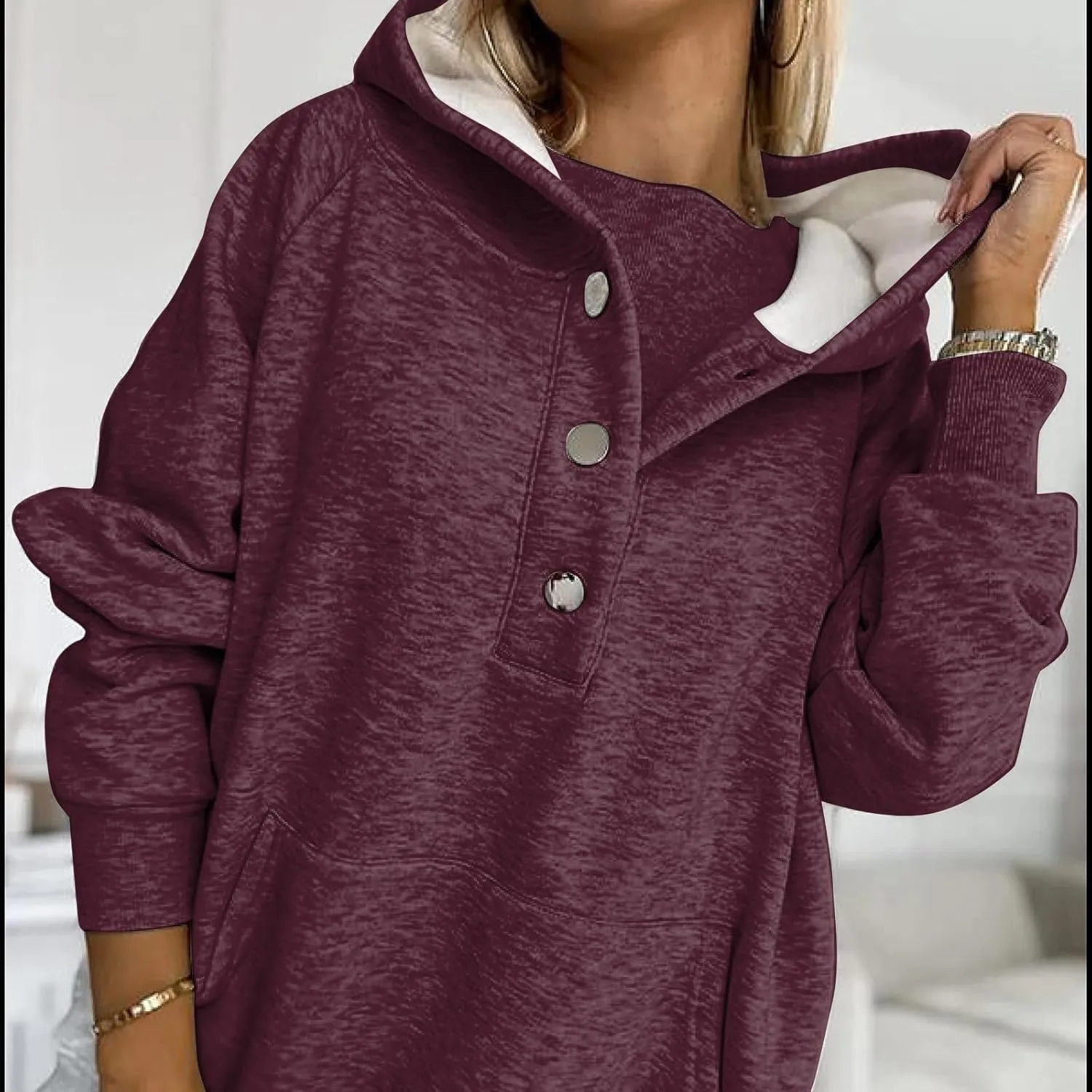 Sweatsuit Set for Women 3 Piece Outfits Tracksuit Button Down Hoodies Crop Tank Top and Sweatpants Matching Sets