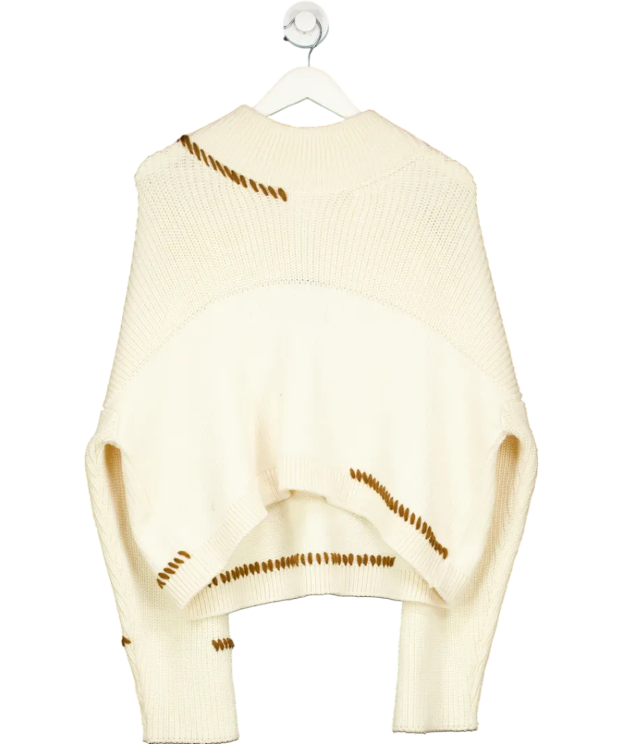 The Knotty Ones Cream Sturmi Merino Wool Sweater UK L