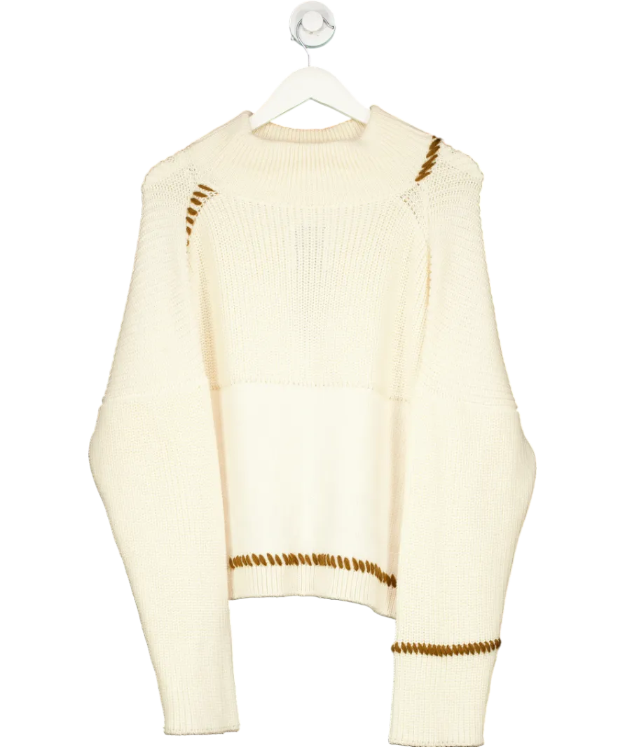 The Knotty Ones Cream Sturmi Merino Wool Sweater UK L