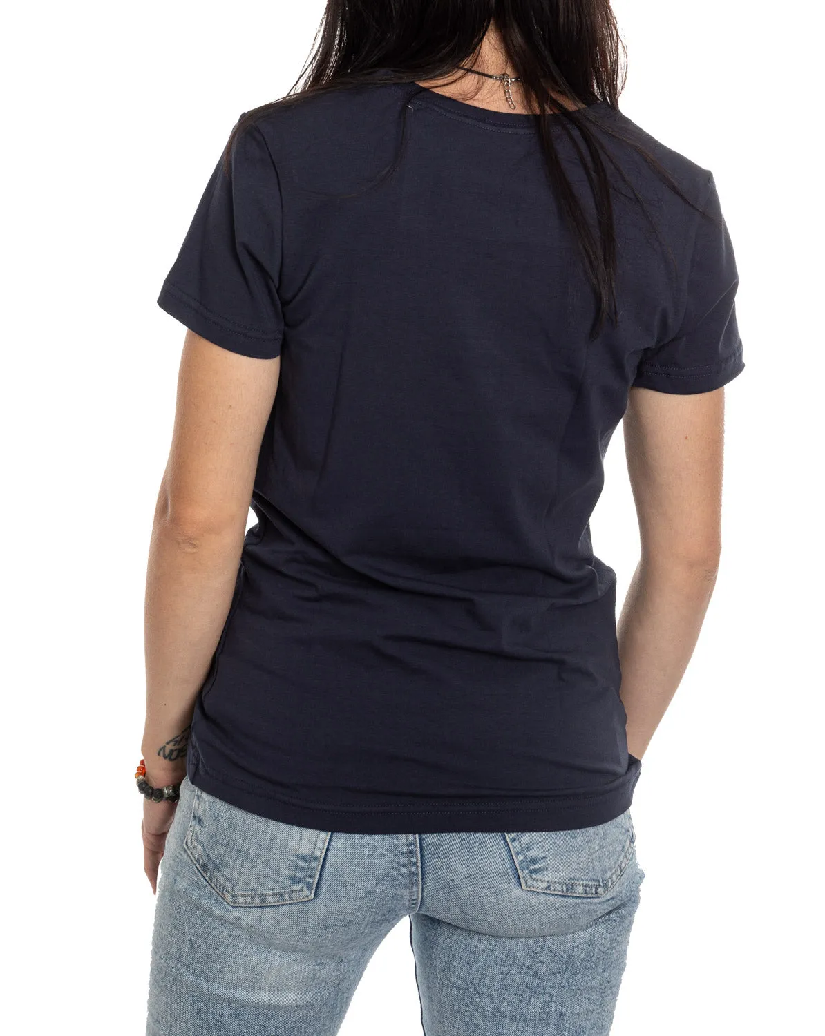 Toronto Maple Leafs Women's Distressed Print Fitted Crew Neck Premium T-Shirt - Navy