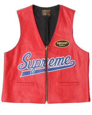 Vanson SS21 Leather Spiderweb Vest