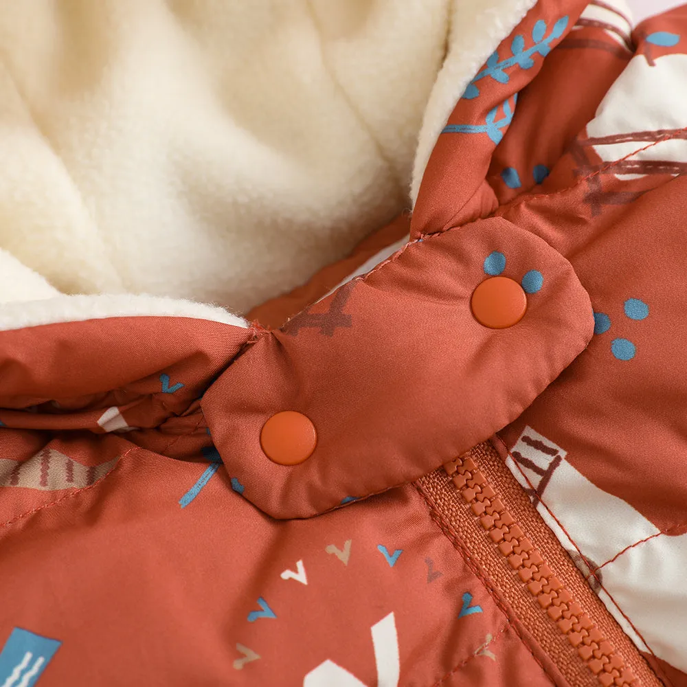 Vauva FW23 - Baby Girl Happy Farm Hooded Padded Coat