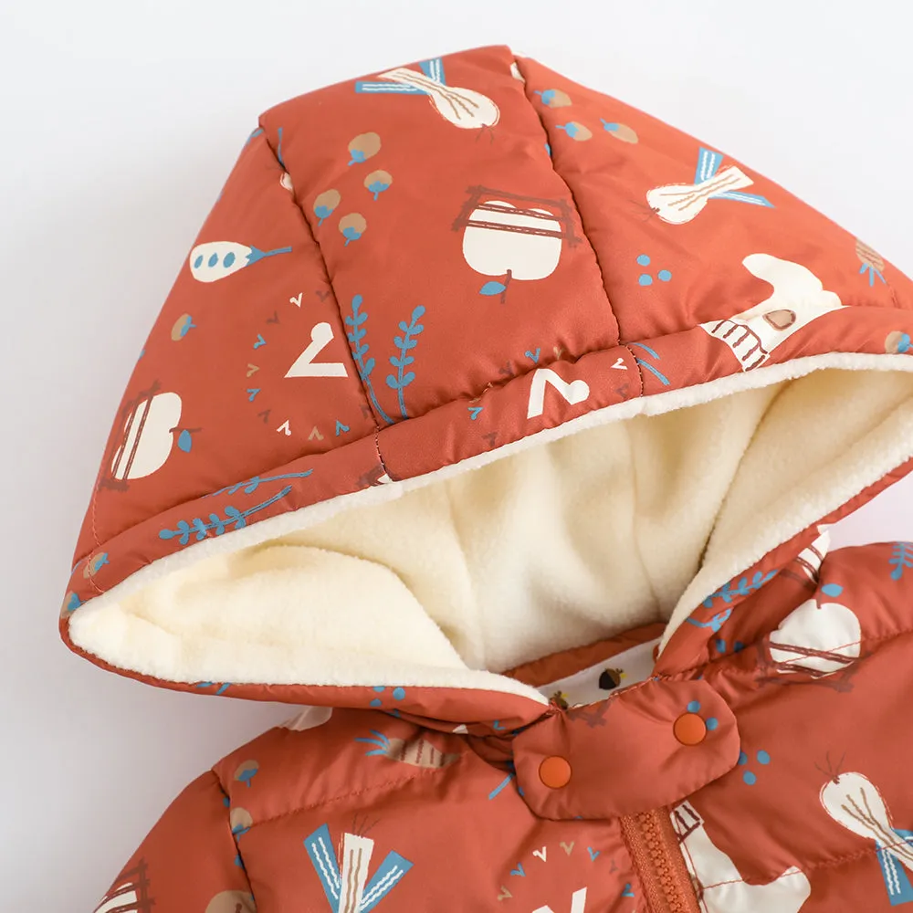 Vauva FW23 - Baby Girl Happy Farm Hooded Padded Coat