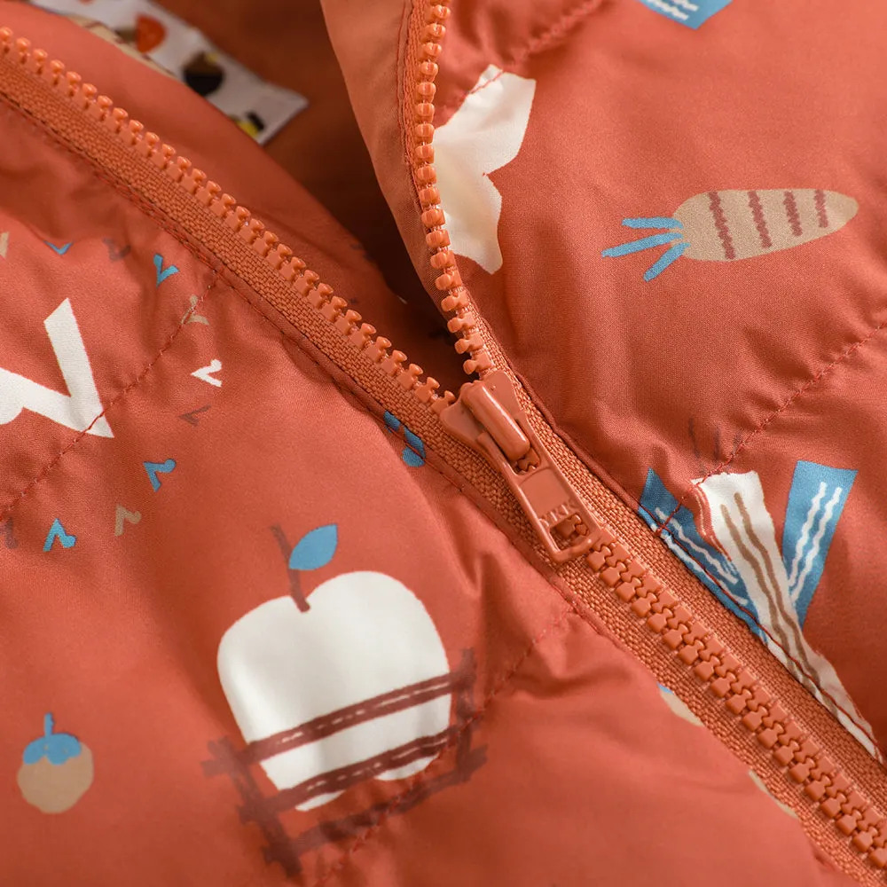 Vauva FW23 - Baby Girl Happy Farm Hooded Padded Coat