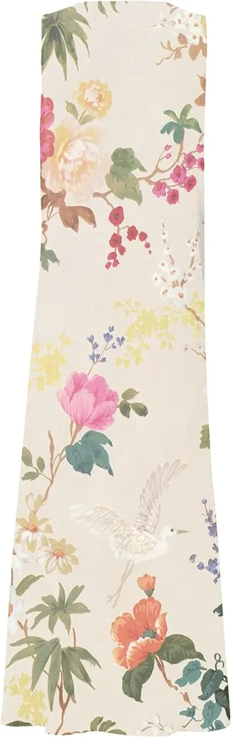 WANZZXCSL Women's Summer Cotton Linen Long Dress Sleeveless Trendy Flowy Dresses Plus Size Loose Comfy Dress with Pockets