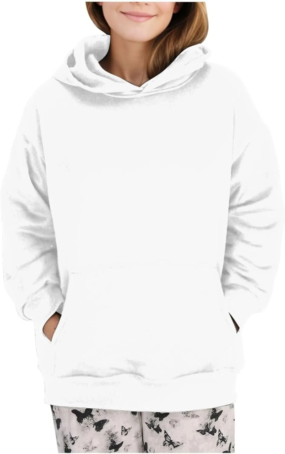 Women's 2024 Fall Oversized Hoodies Long Sleeve Pullover Sweatshirt Trendy Y2k Outfits Preppy Clothes with Pocket