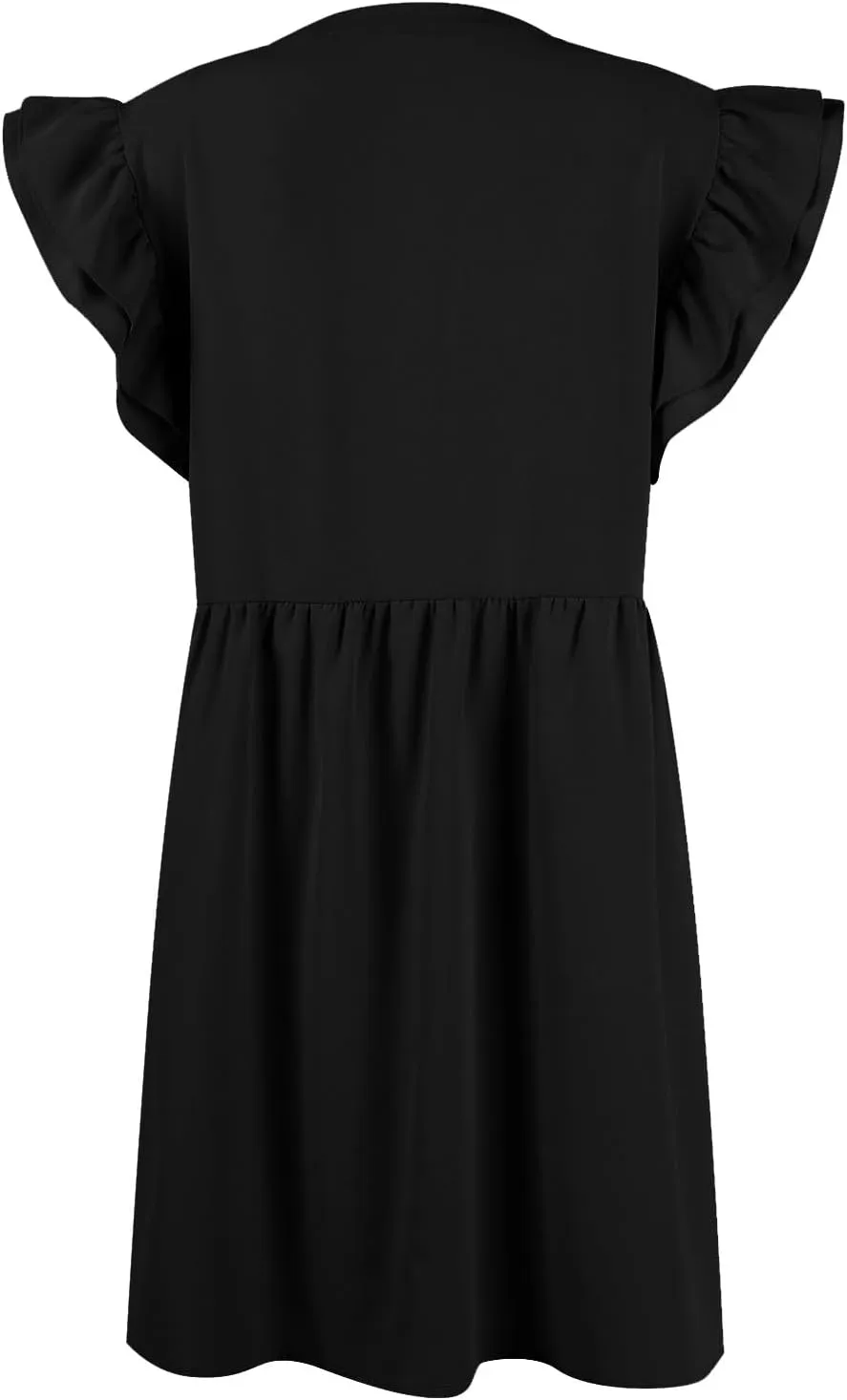 Women's Dresses 2024 Summer Mini Dress Casual Ruffle Sleeveless Button Down V Neck Loose Dress Sundresses