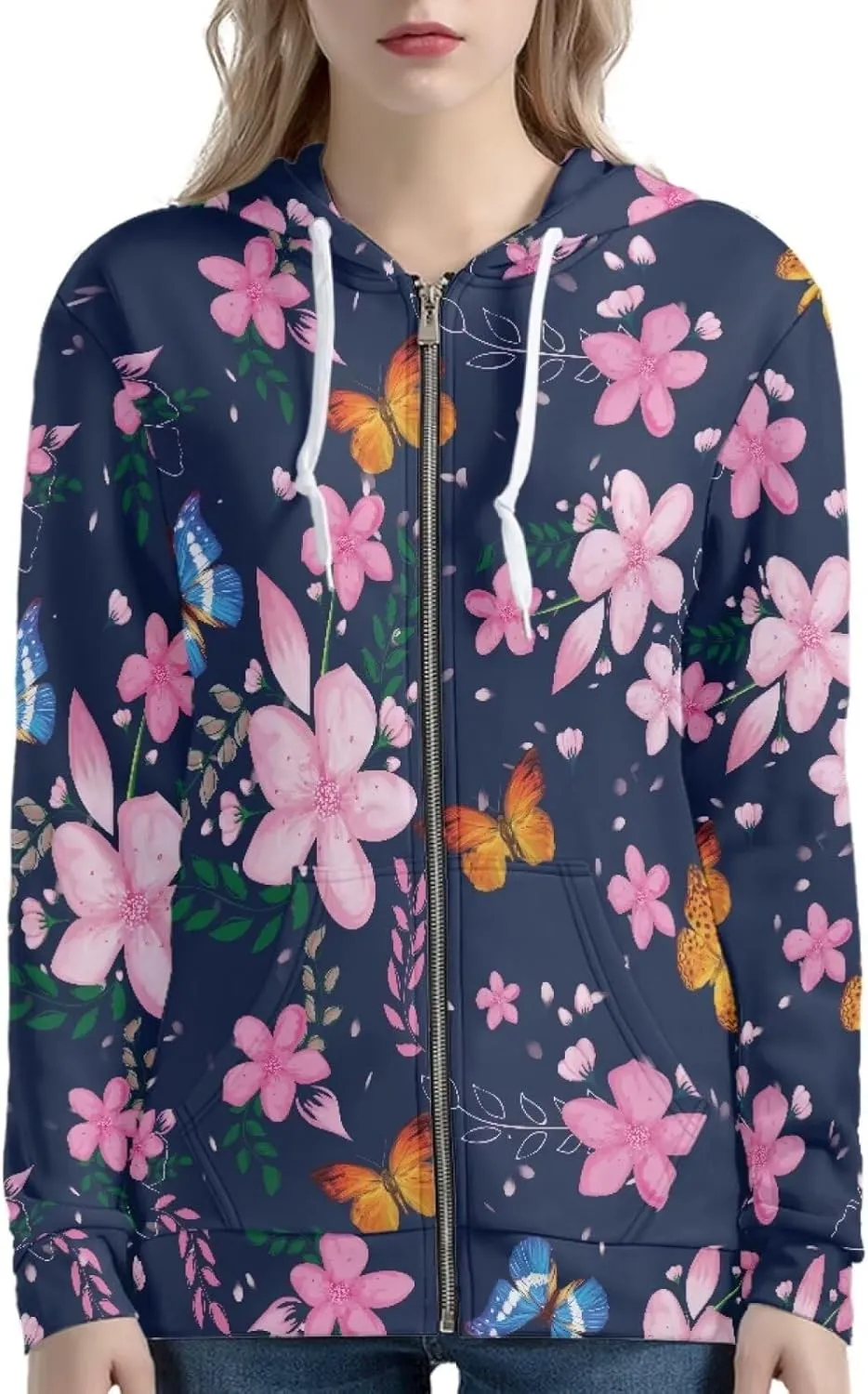 Women's Fashion Hoodies & Sweatshirts Loose Sweatshirt Hoodie Casual Drawstring Hooded Jacket with Pockets