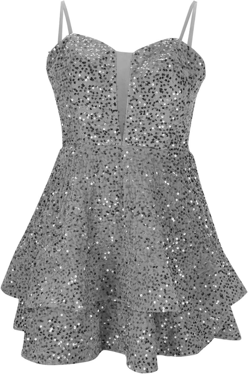 Womens Sequin Homecoming Dresses Spaghetti Straps A Line Short Sequin Dress 2025 Summer Sparkly Cocktail Party Dress