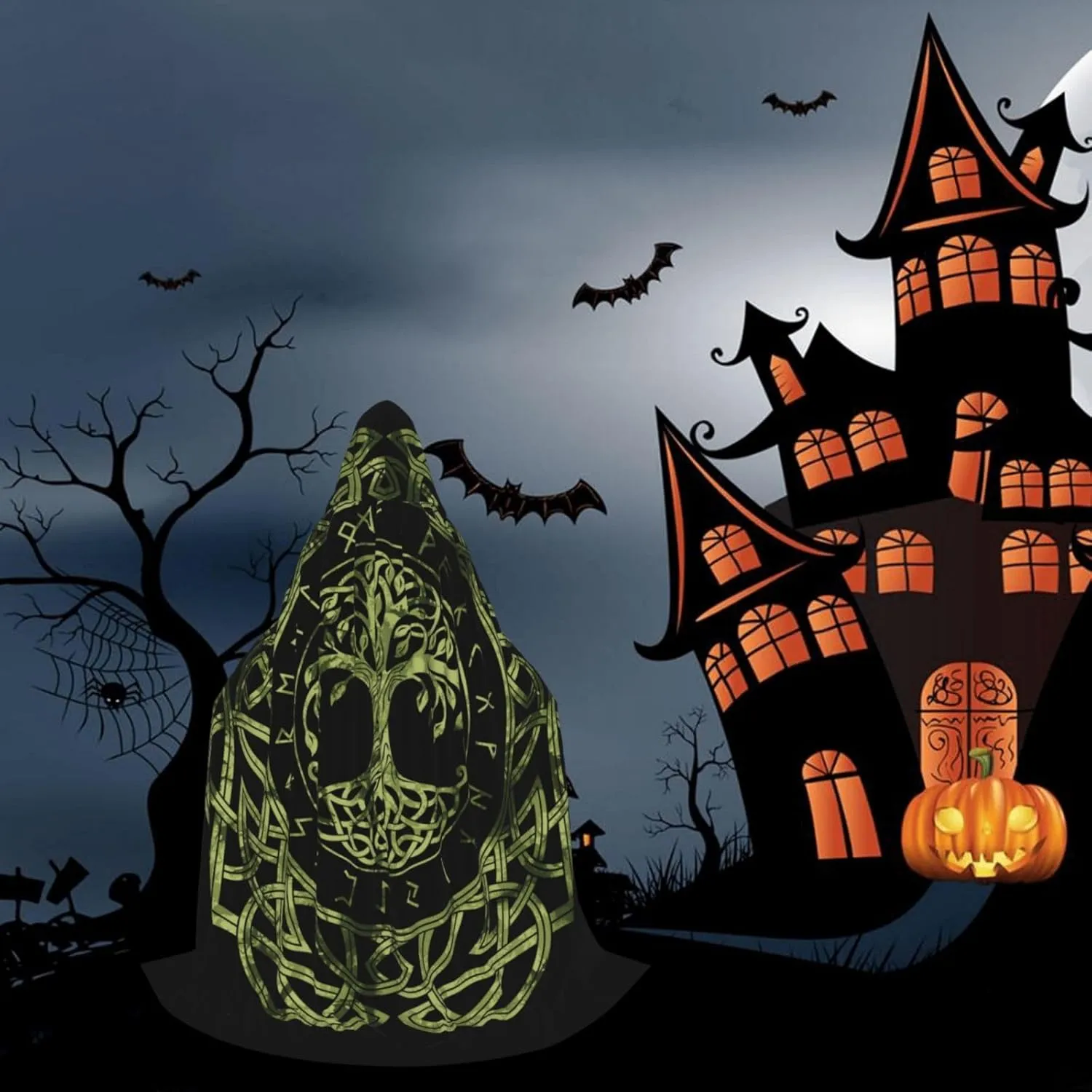 YETTA YANG Halloween Hooded Robe Cloak Christmas Holiday Party Hoodies Cape Cosplay Costumes